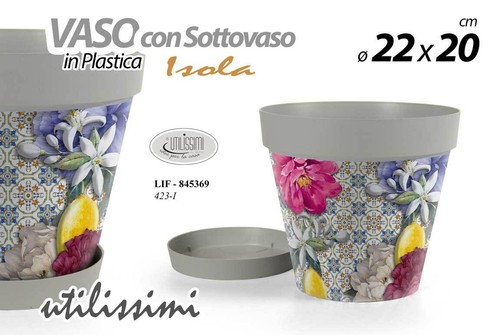 Vaso fioriera sottovaso - fioriera, +